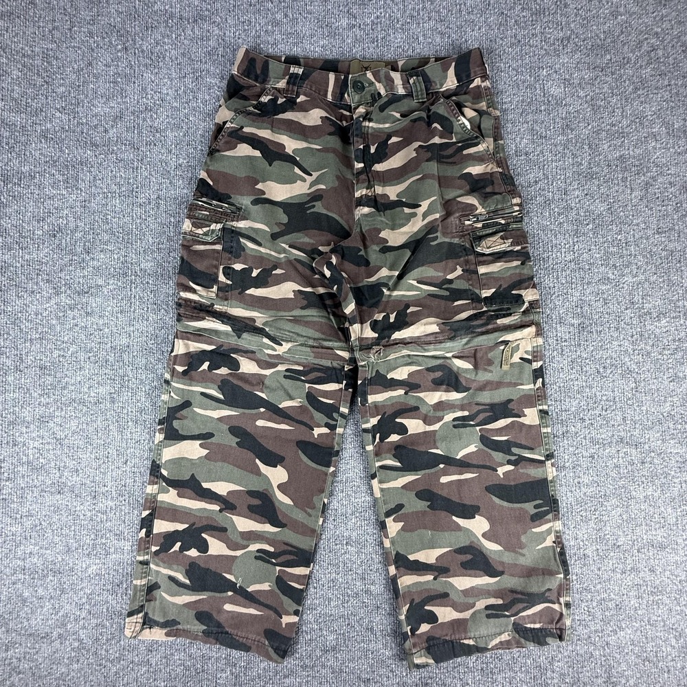 Game Winner Pants Mens Medium Camo Convertible Cargo Hunting zip off